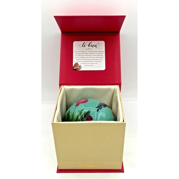 Pier 1 Imports Li Bien Glass Christmas Ornament Santa 2019‎ Hand Painted NWT Box - Picture 16 of 16